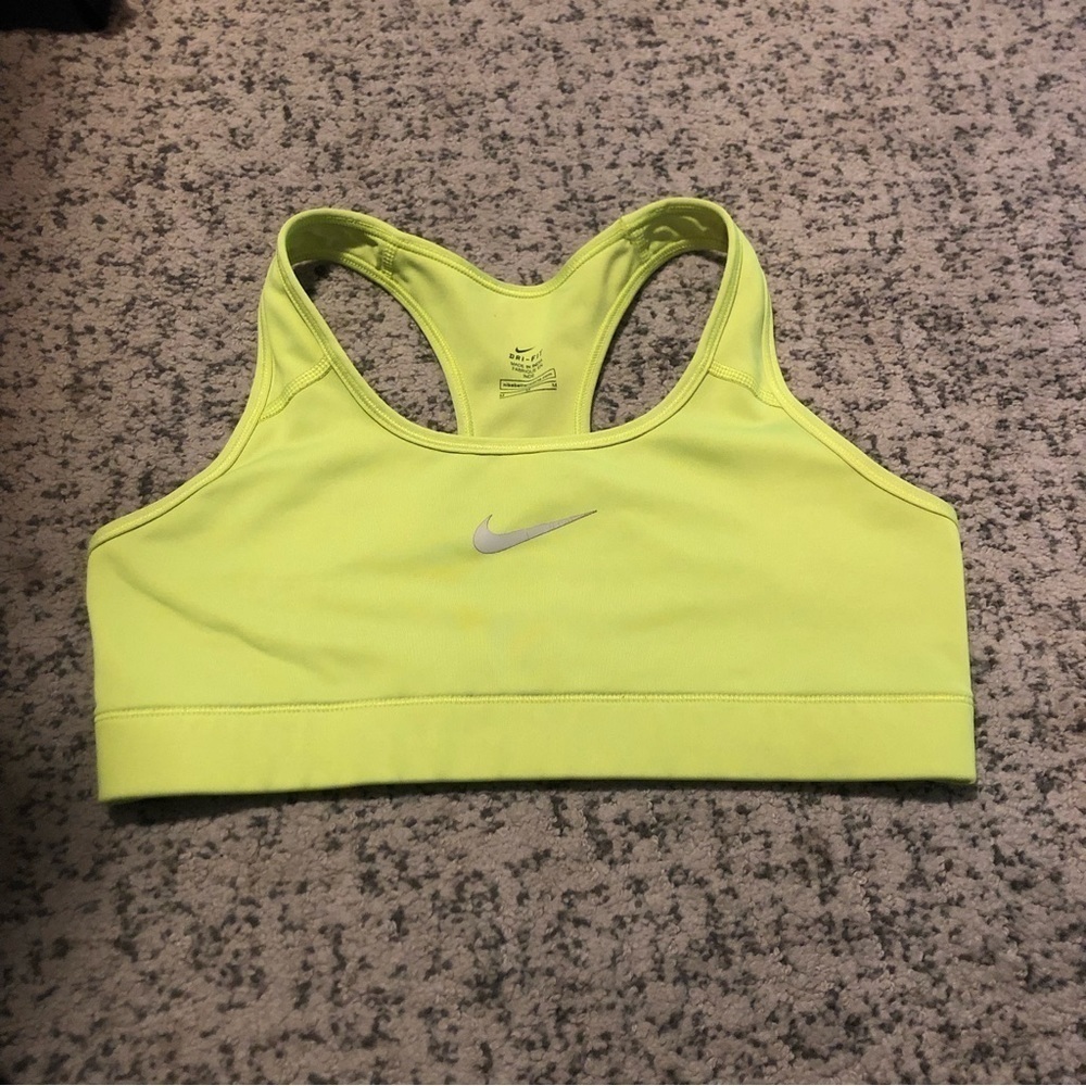 Nike Dri-Fit Neon Yellow Sports Bra Size Medium